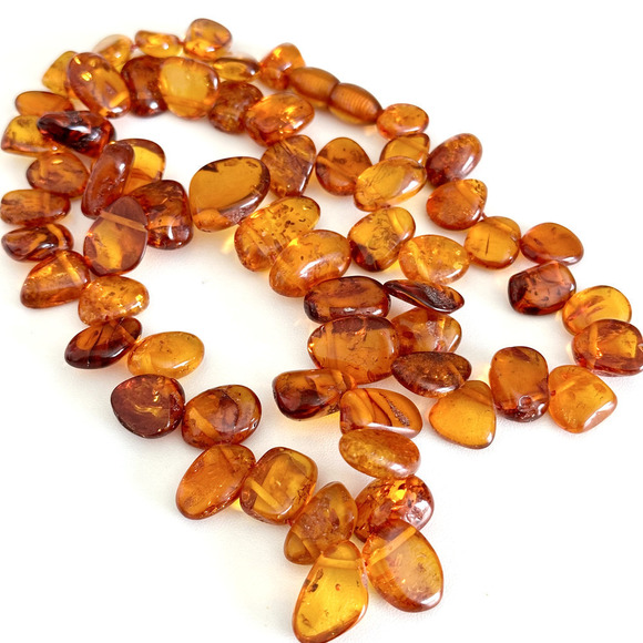 Vintage Natural Baltic Amber Gemstone Graduated Long Beaded Necklace 24" - Picture 8 of 13